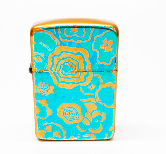 1960s Hippie Era Green Flower Power Lighter