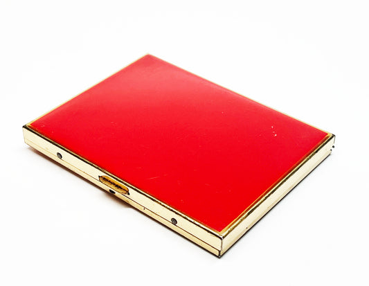 1950s Red Enameled Card / Cigarette Case