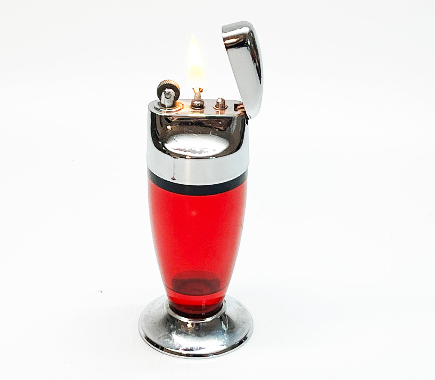 1949 Red See Through 'Miller Liter' Ritepoint Table Lighter