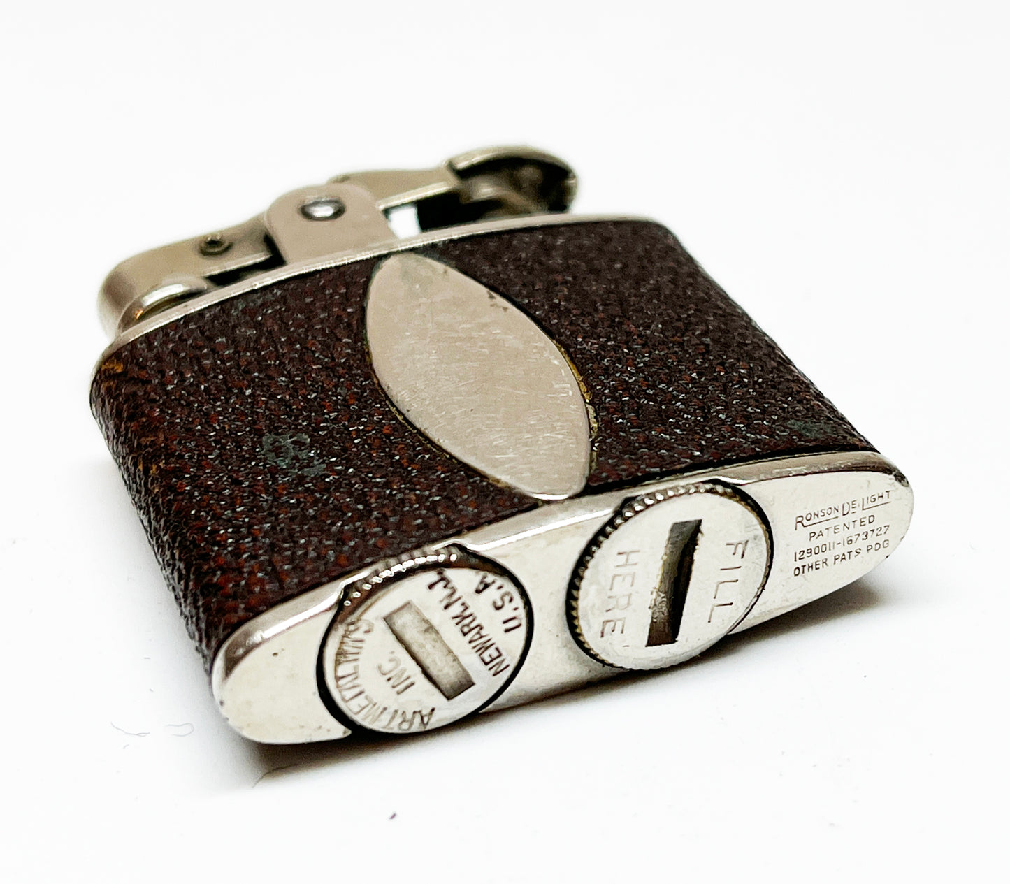1930s Ronson De-Light Junior Leather-Wrapped Lighter