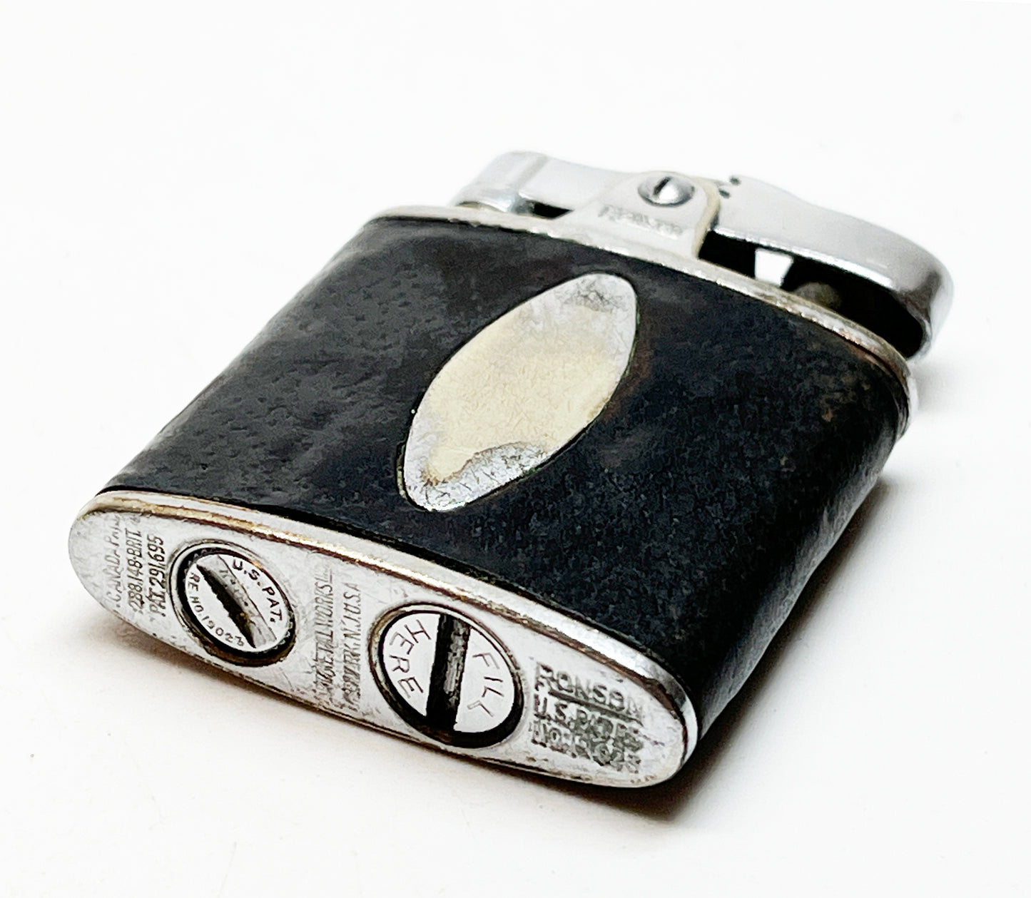 1930s Ronson De-Light Leather-Wrapped Lighter