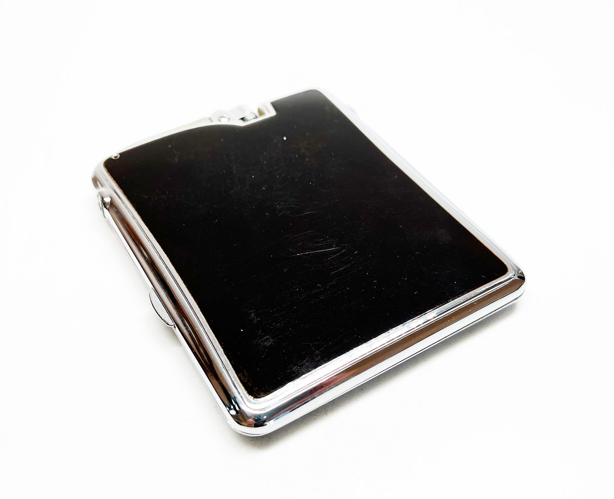 Vintage Ronson Ten-a-Case 1940s Lighter and Cigarette Case Combination in Box with Felt Pouch