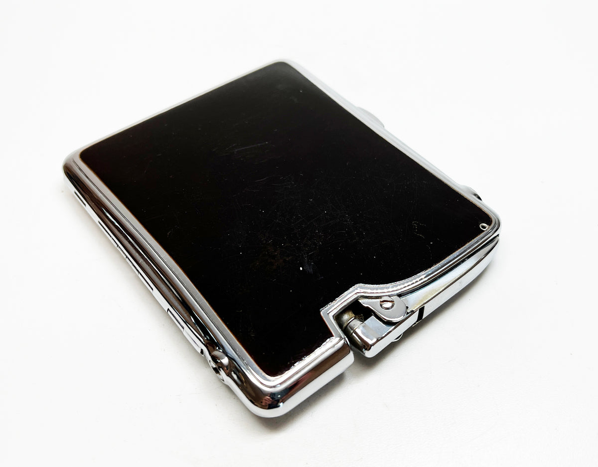 Vintage Ronson Ten-a-Case 1940s Lighter and Cigarette Case Combination in Box with Felt Pouch