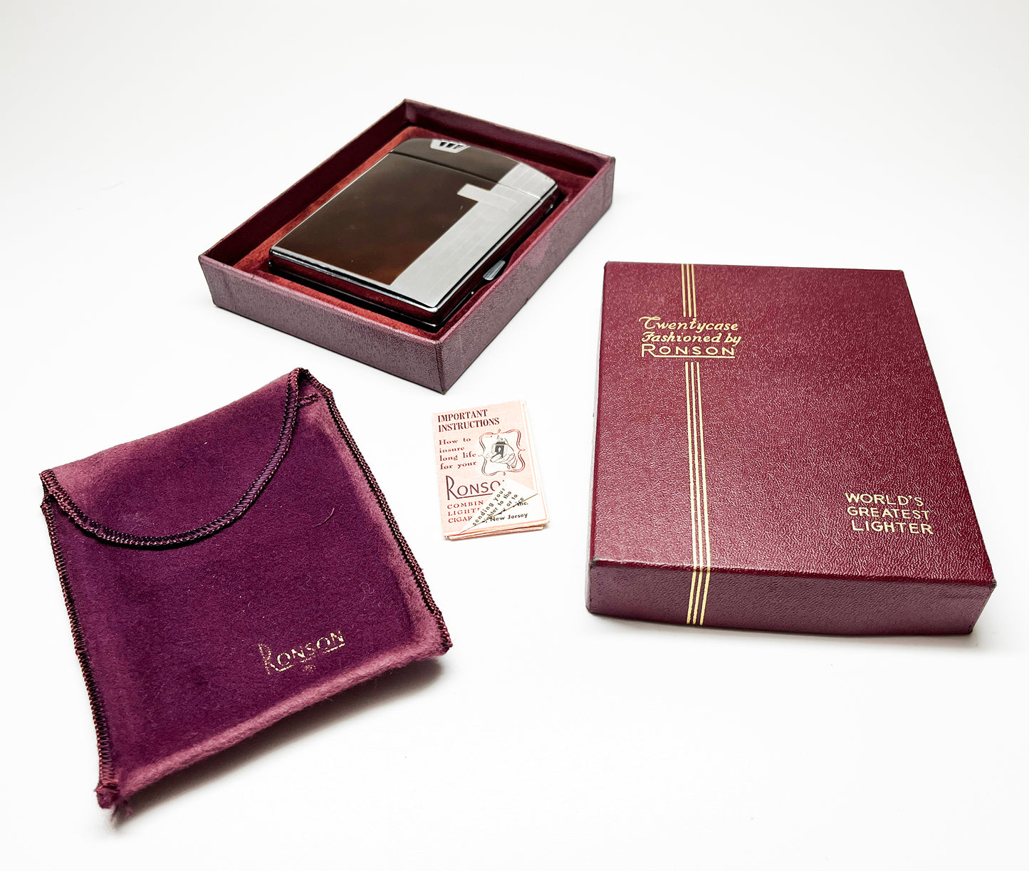 Ronson Twenty Case 1930s Lighter and Cigarette Case Combination