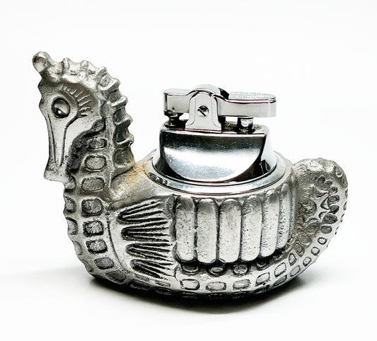 1960s Seahorse Figural Aluminum Lighter