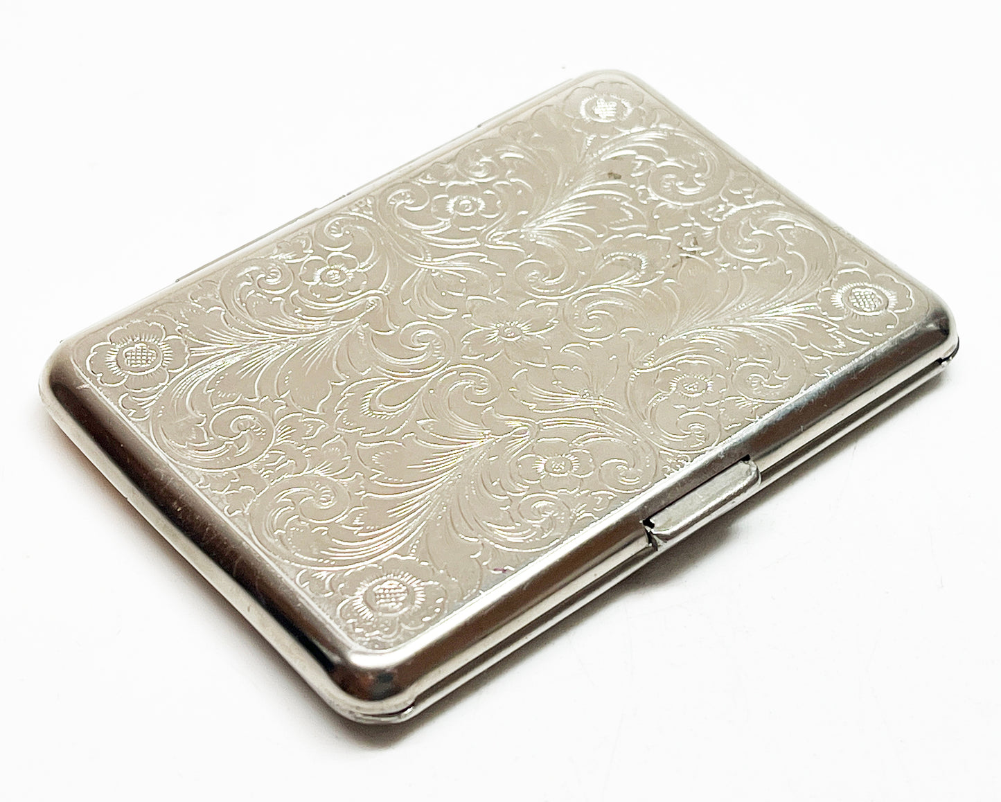 1950s Engraved Scrollwork Card / Cigarette Case