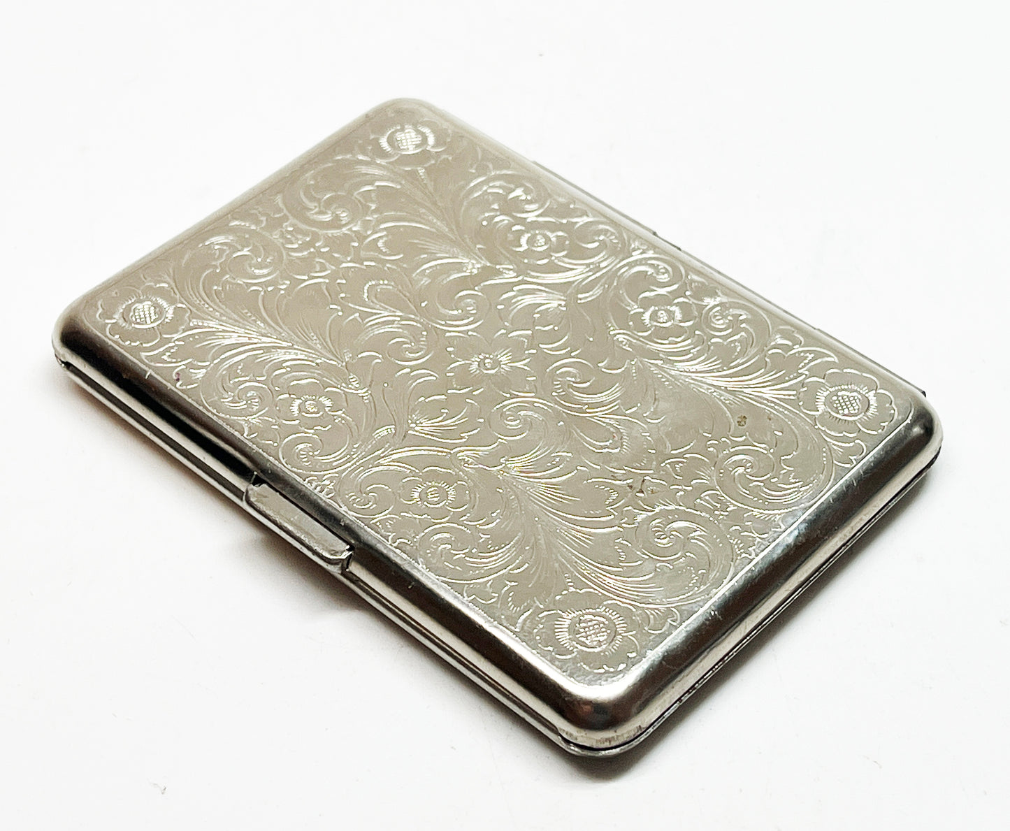 1950s Engraved Scrollwork Card / Cigarette Case