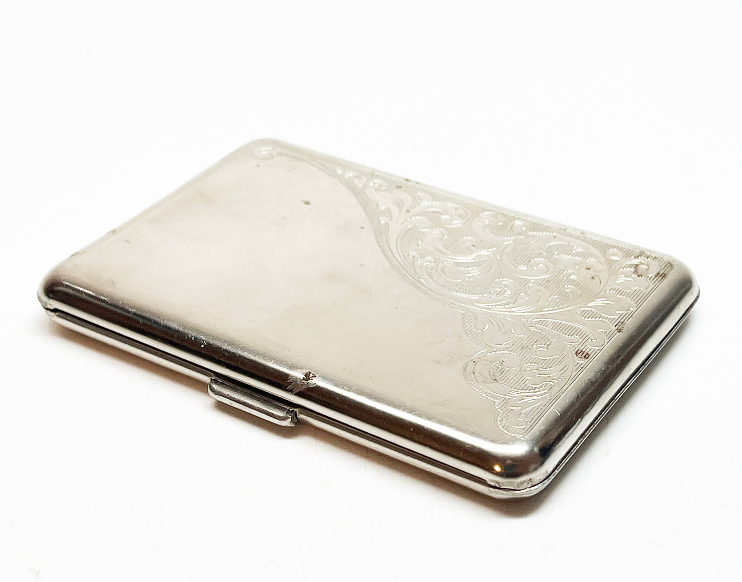 1950s Engraved Scrollwork Card / Cigarette Case