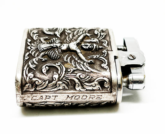 Capt Moore Silver-Wrapped Ronson Whirlwind WWII Lighter