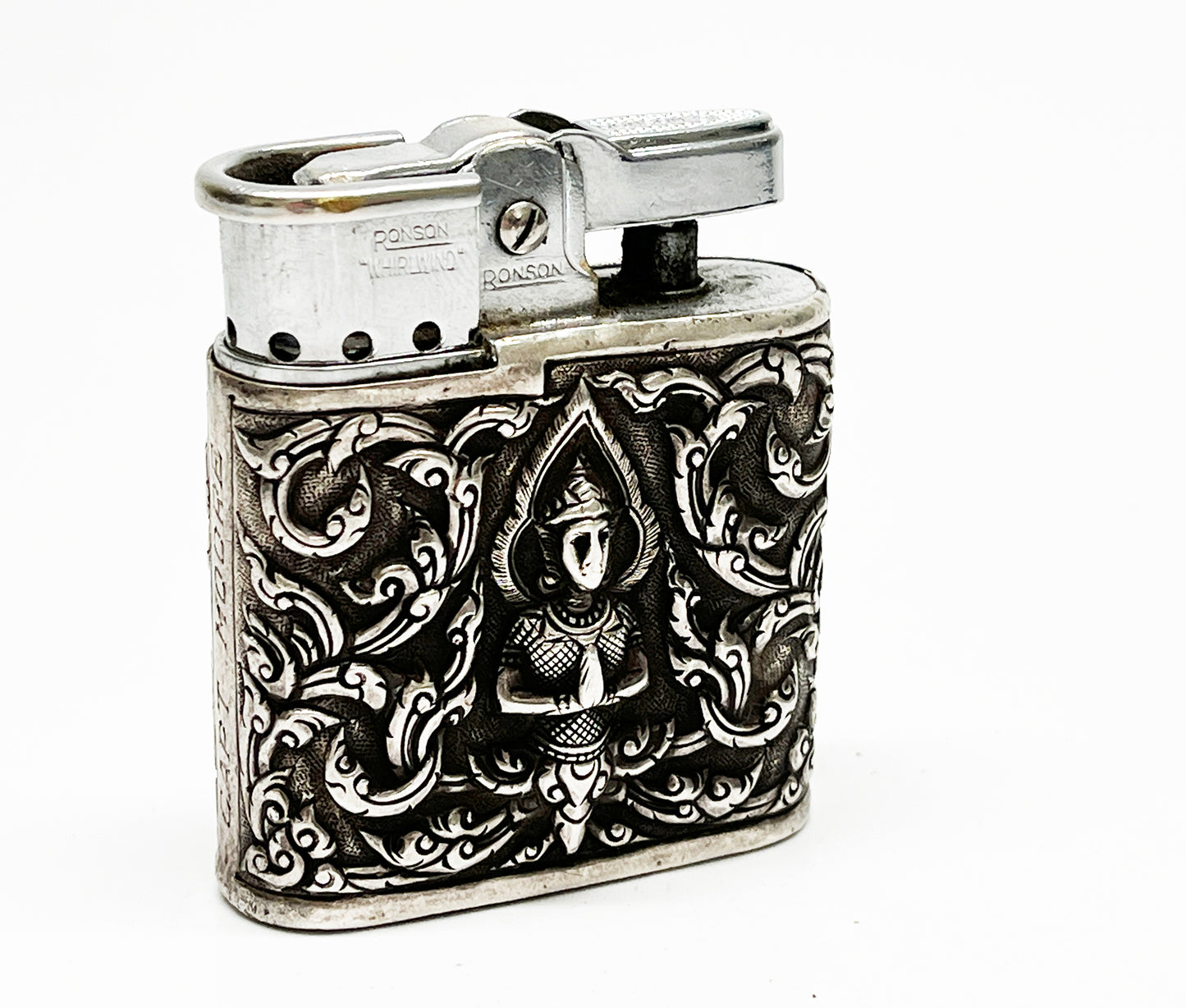 Capt Moore Silver-Wrapped Ronson Whirlwind WWII Lighter