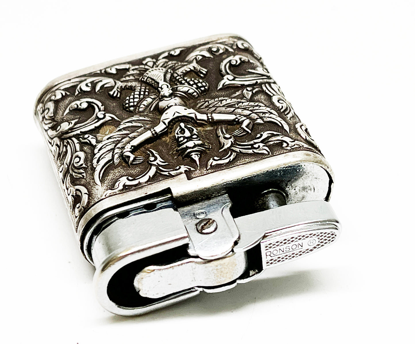Capt Moore Silver-Wrapped Ronson Whirlwind WWII Lighter