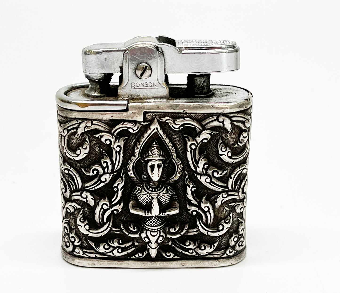 Capt Moore Silver-Wrapped Ronson Whirlwind WWII Lighter