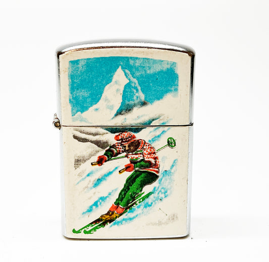 Vintage 1950s Skiing Themed Lighter