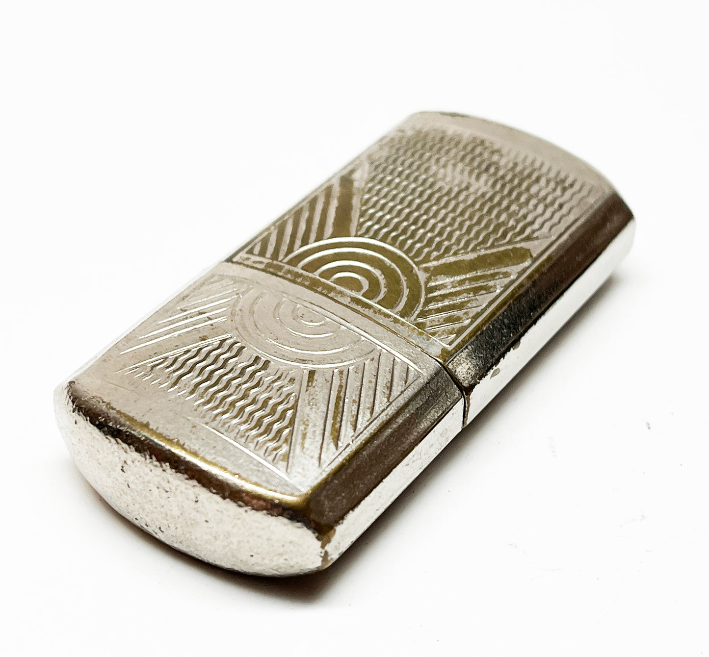 Working 1920s Brass Etched Sleeve Style Trench Lighter