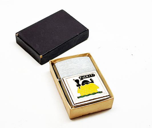 1960s Snoopy "Fuck It" Vietnam Era Flip Top Lighter in Original Box