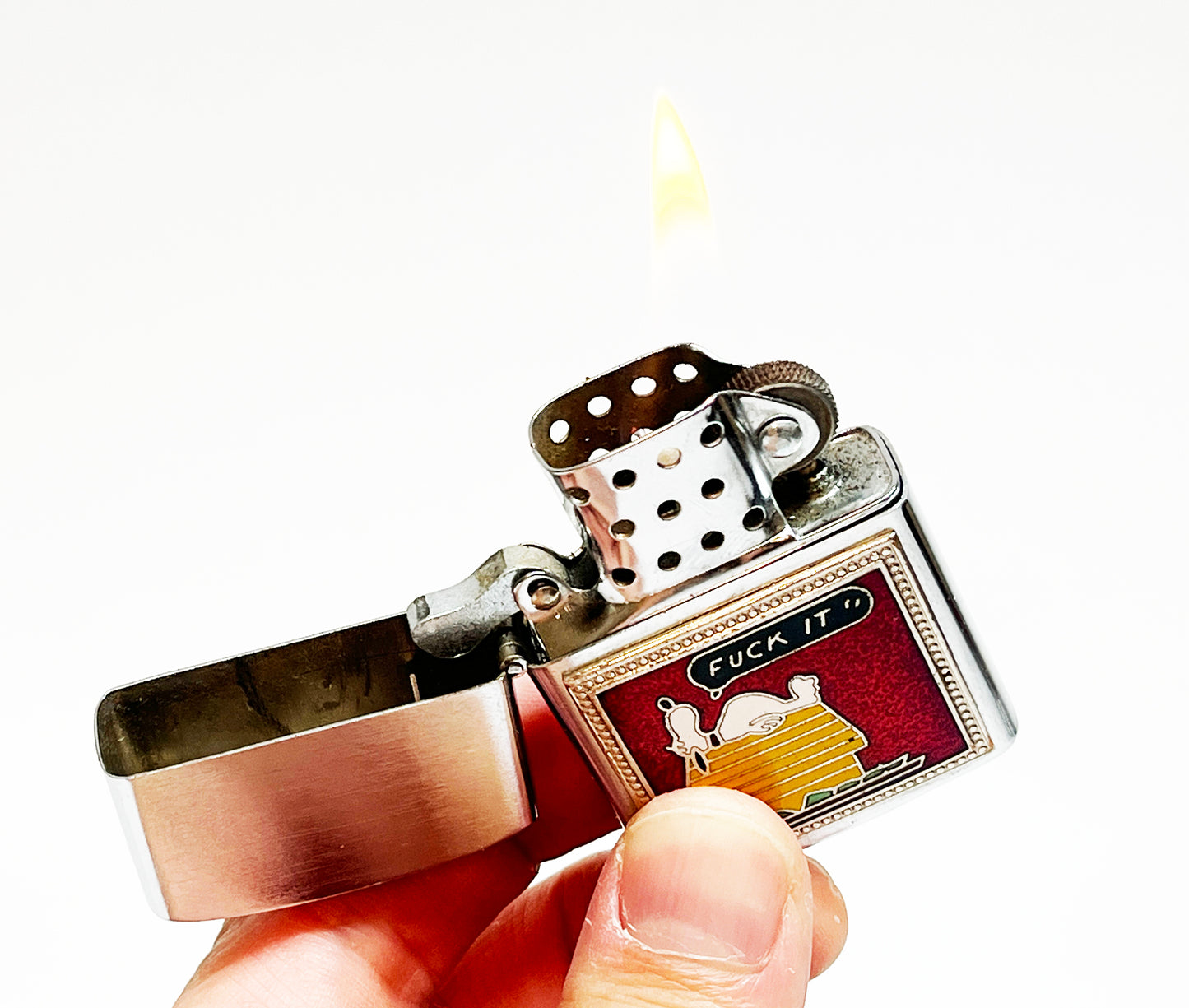 1960s Snoopy "Fuck It" Vietnam Era Flip Top Lighter