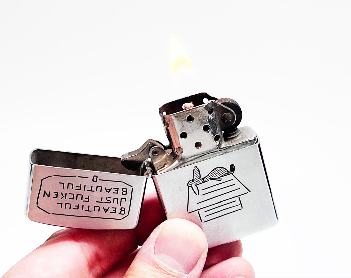 1968 Vietnam Era Zippo Lighter with Snoopy Engraving in Original Box