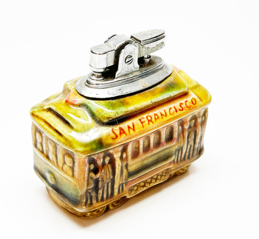 1960s Ceramic San Francisco Trolley Car Lighter