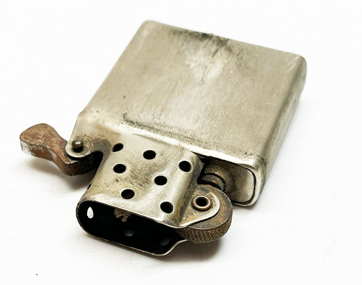 1947 - 1949 Zippo Three Barrel Hinge General Motors Advertising Lighter with Nickel Steel Insert