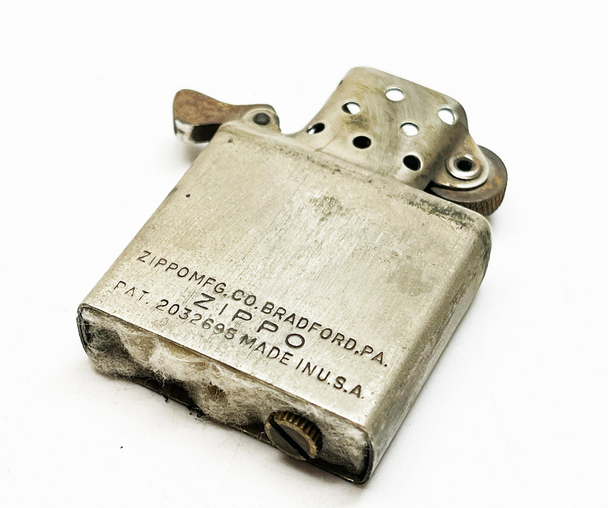 1947 - 1949 Zippo Three Barrel Hinge General Motors Advertising Lighter with Nickel Steel Insert