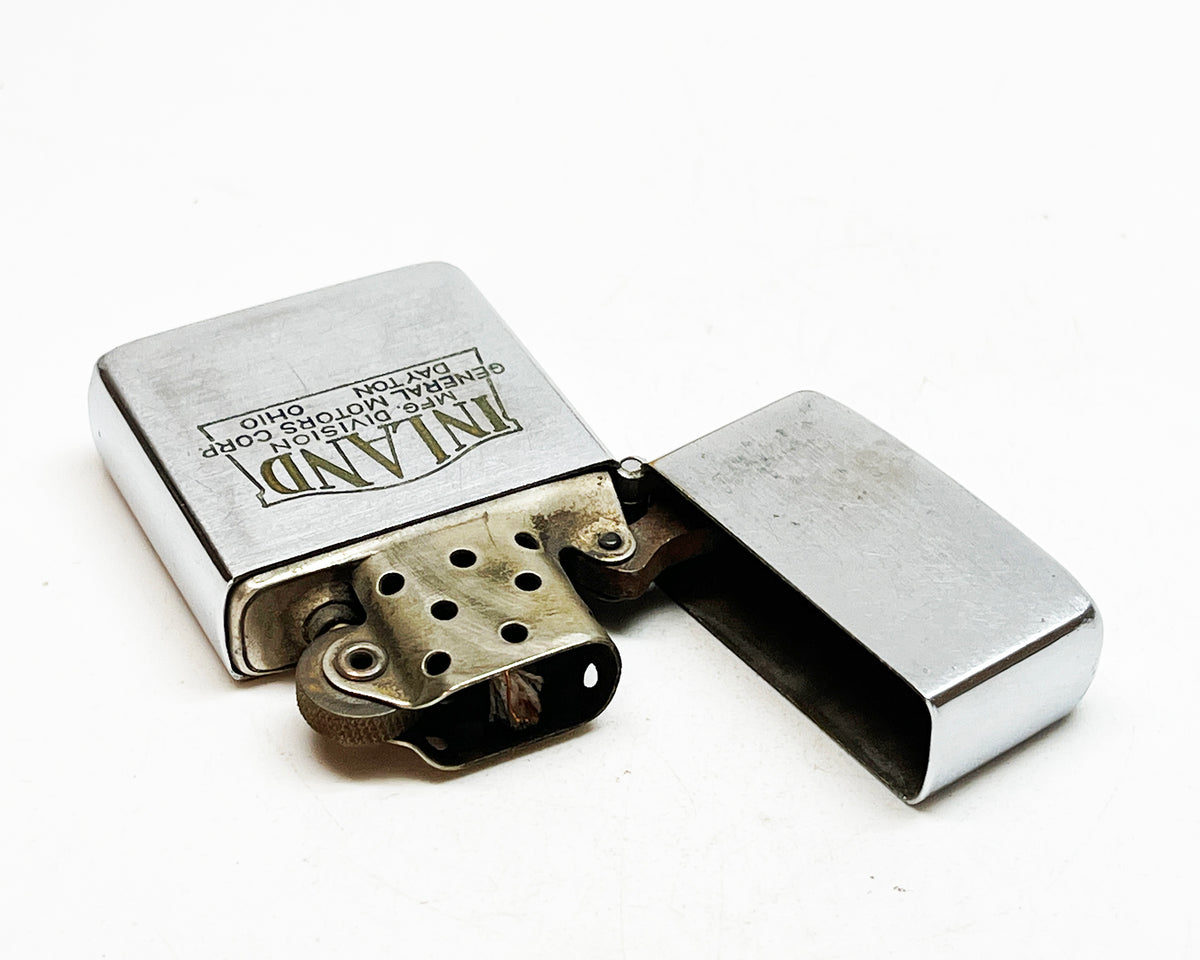 1947 - 1949 Zippo Three Barrel Hinge General Motors Advertising Lighter with Nickel Steel Insert