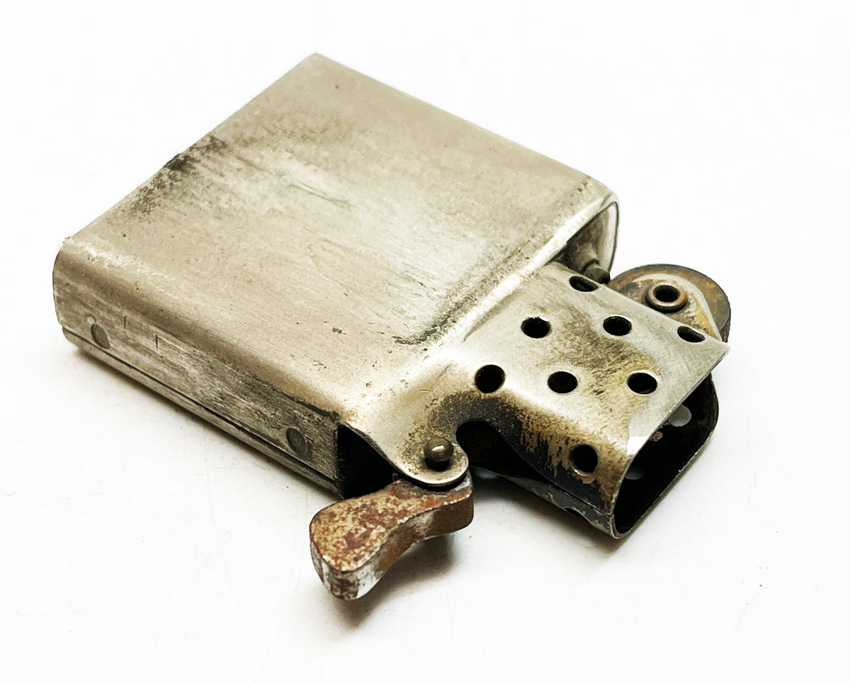 1947 - 1949 Zippo Three Barrel Hinge General Motors Advertising Lighter with Nickel Steel Insert