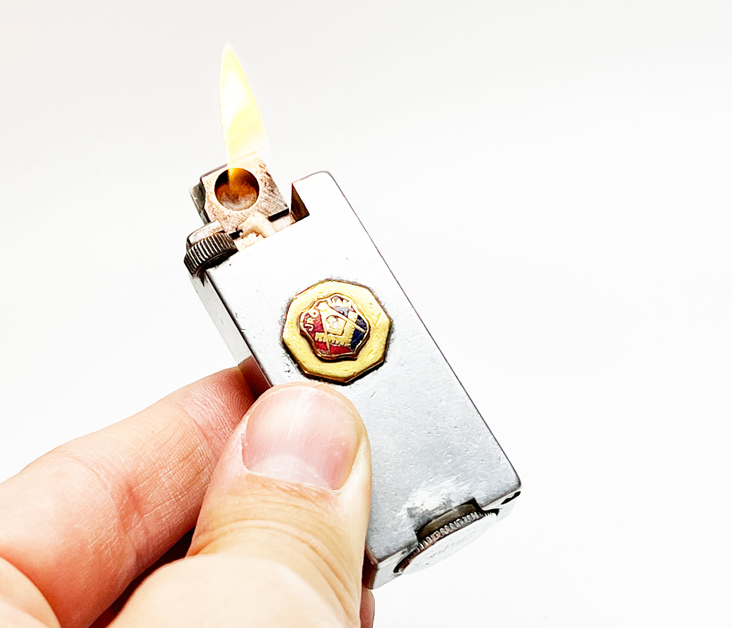1945 Tops Masonic Aluminum Block Lighter