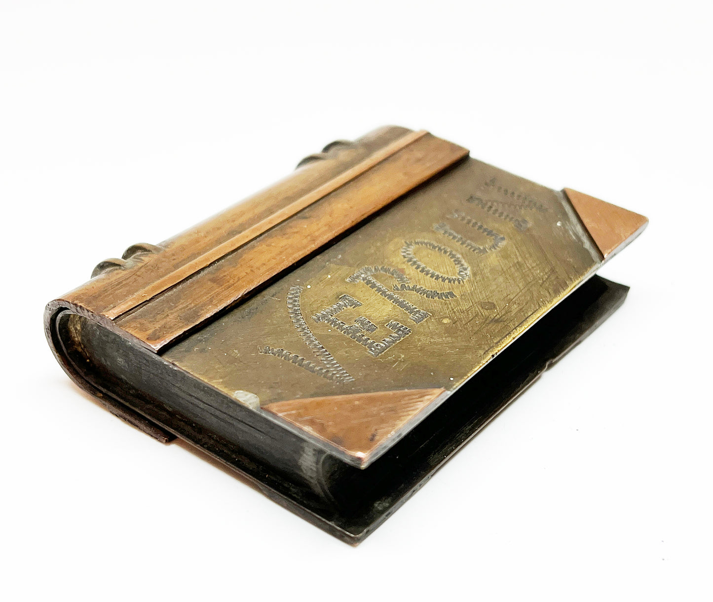 WWI Trench Art Book-Shaped Vernon Lighter