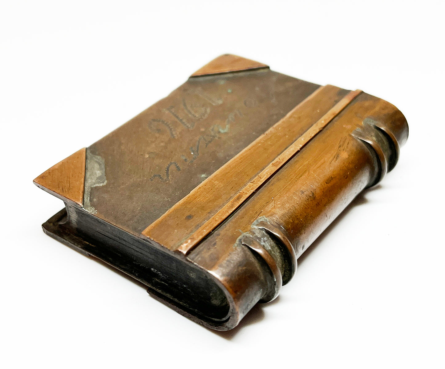 WWI Trench Art Book-Shaped Vernon Lighter