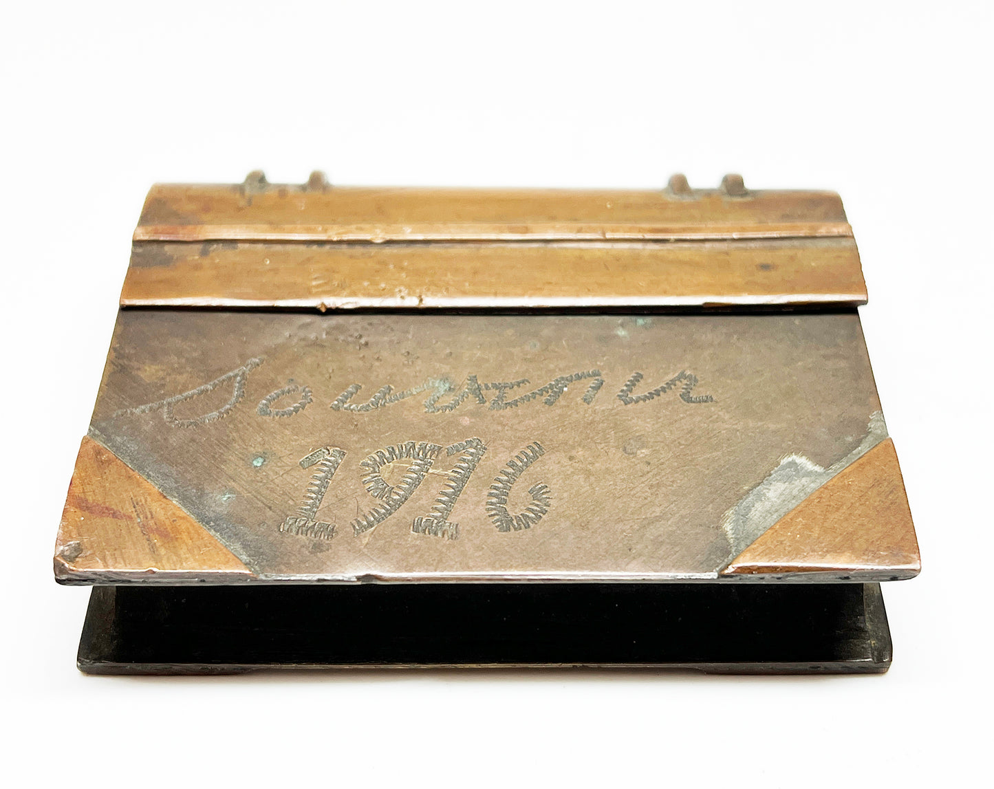WWI Trench Art Book-Shaped Vernon Lighter