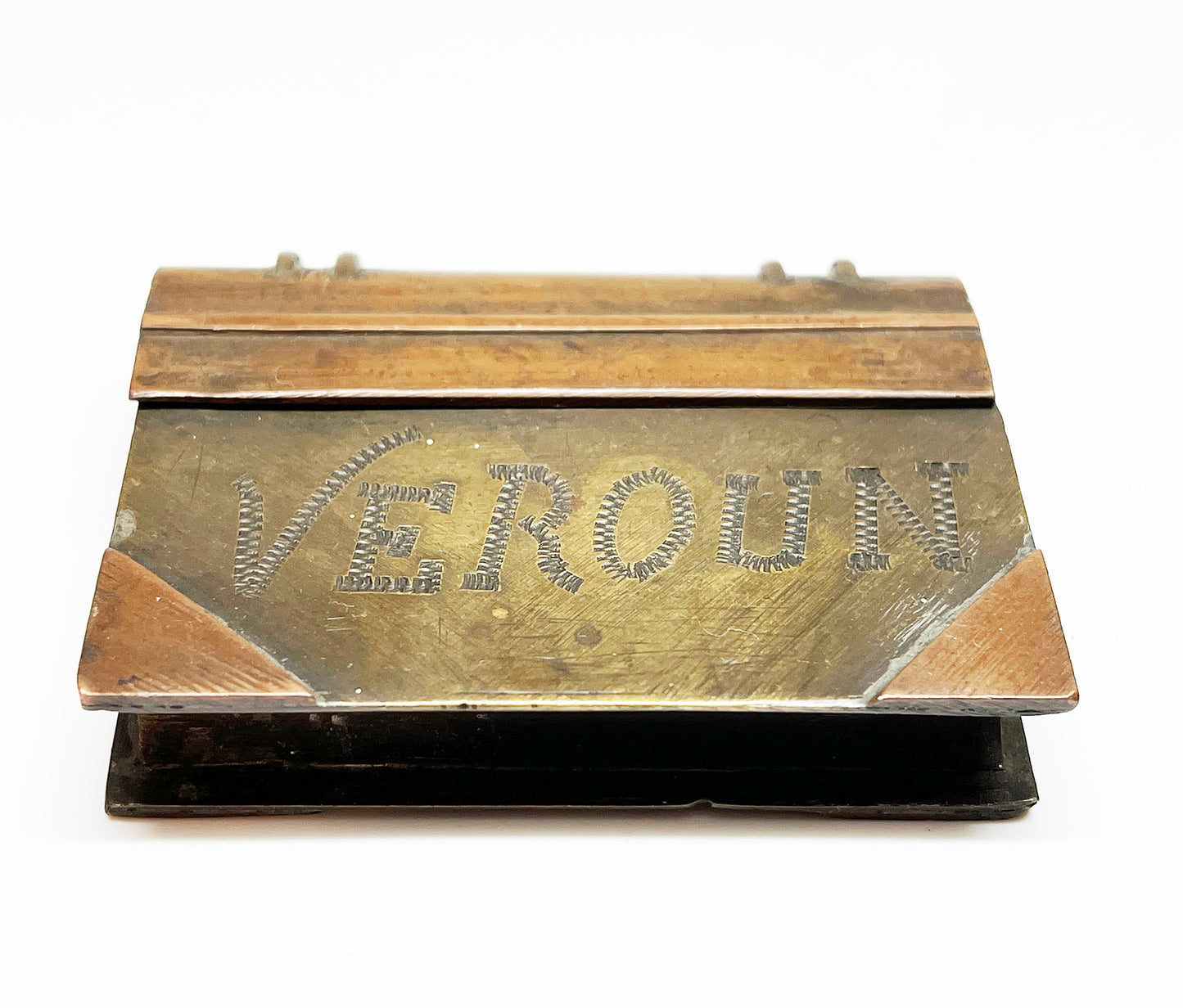 WWI Trench Art Book-Shaped Vernon Lighter