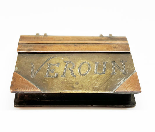 WWI Trench Art Book-Shaped Vernon Lighter