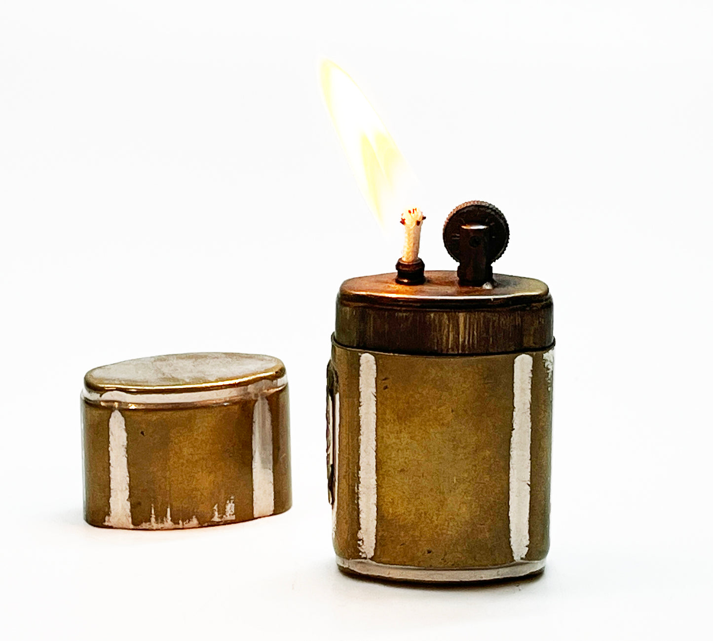 Working 1920s French Brass Sleeve Style Trench Lighter