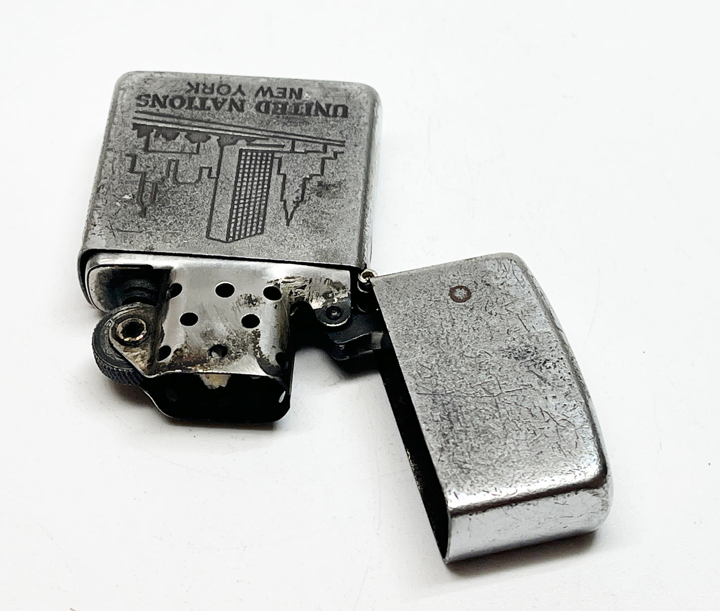 1953 - 1954 United Nations New York Zippo Steel Case Lighter
