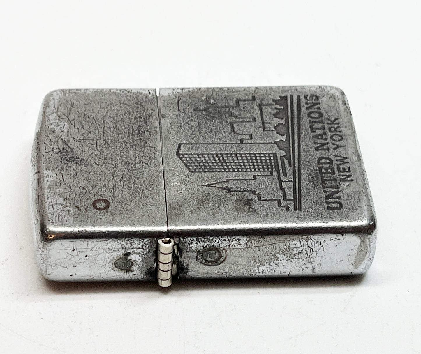 1953 - 1954 United Nations New York Zippo Steel Case Lighter