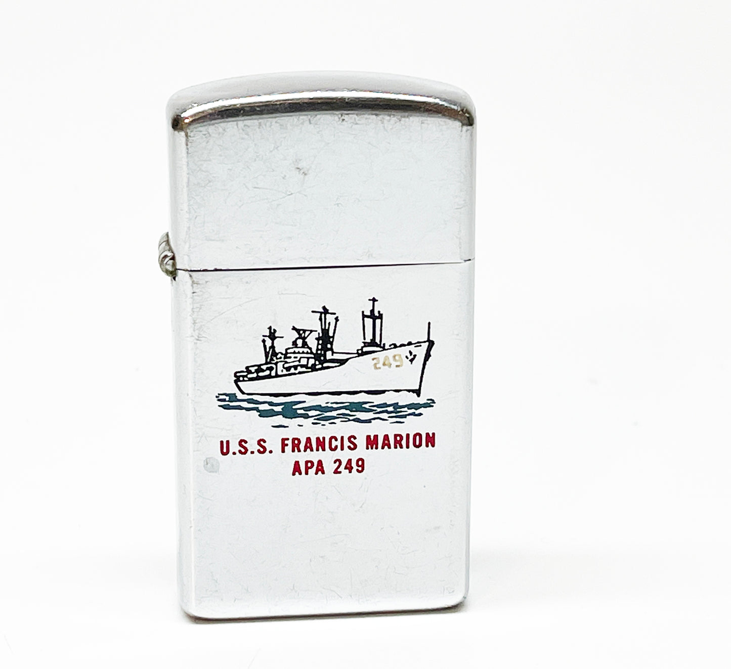 1968 USS Francis Marion Naval Ship Zippo Slim Lighter