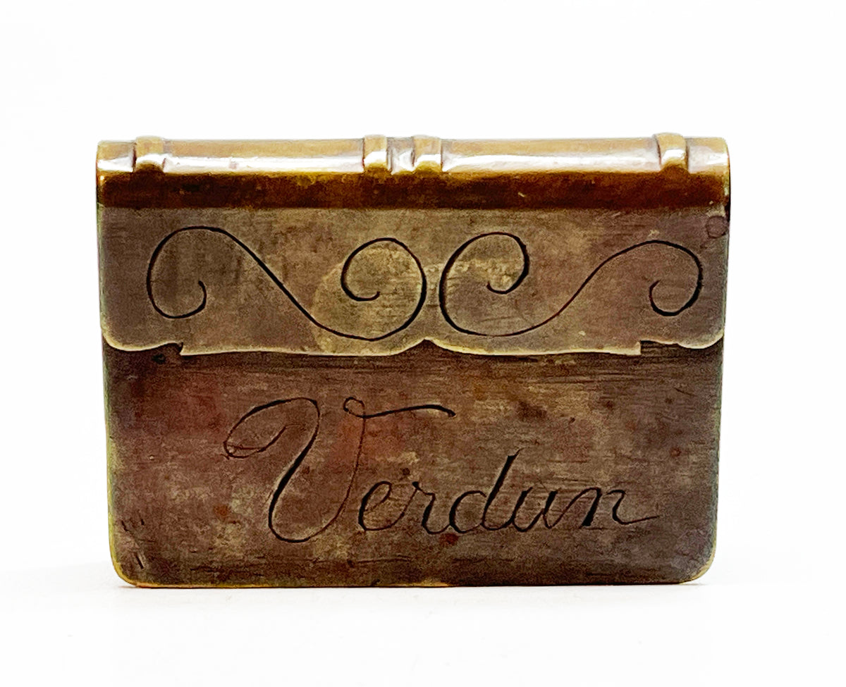 WWI Trench Art Book-Shaped Verdun Lighter