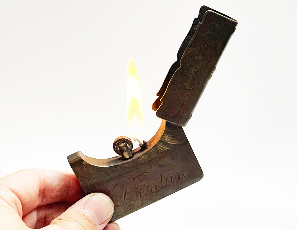 WWI Trench Art Book-Shaped Verdun Lighter