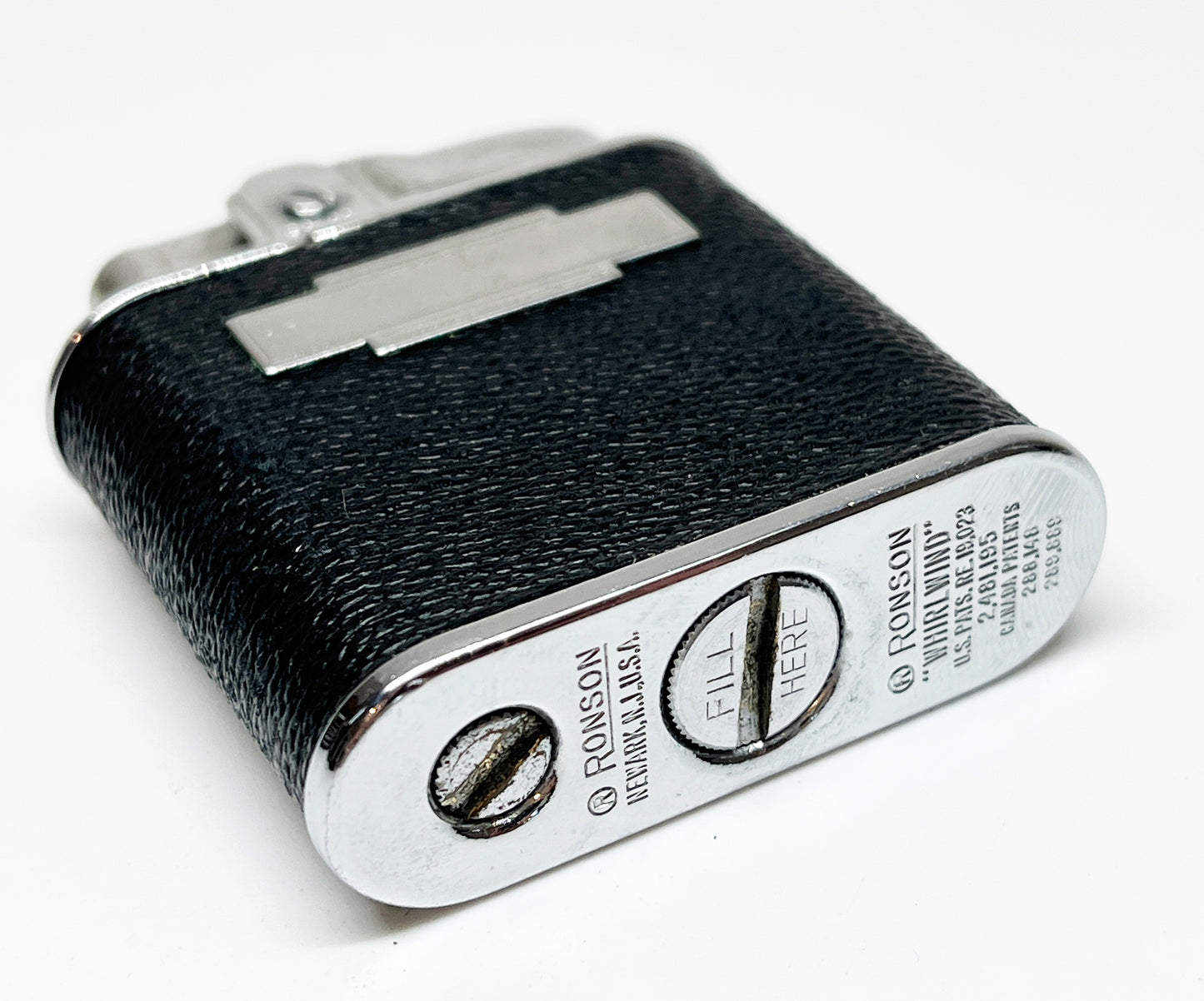 Working Ronson Whirlwind 1940s Leather Wrapped Lighter
