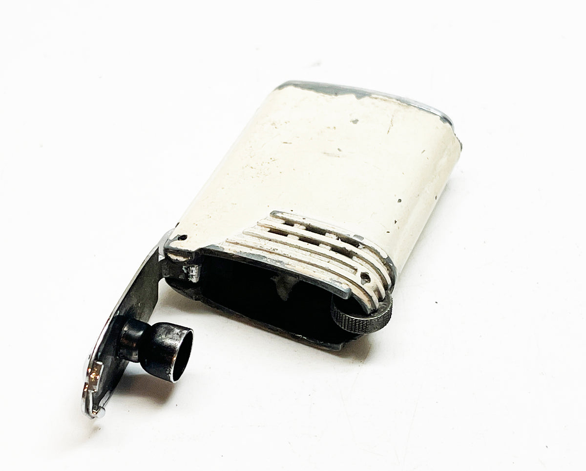 1940s Rare White Enameled Rama Spin Ronson Vintage Lighter