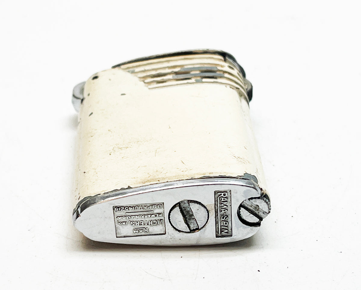1940s Rare White Enameled Rama Spin Ronson Vintage Lighter