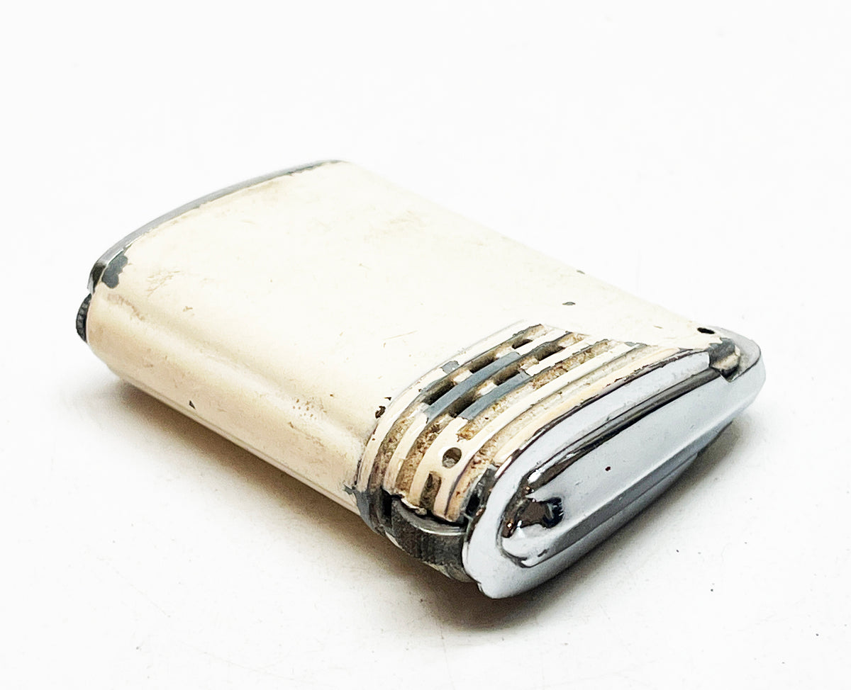 1940s Rare White Enameled Rama Spin Ronson Vintage Lighter