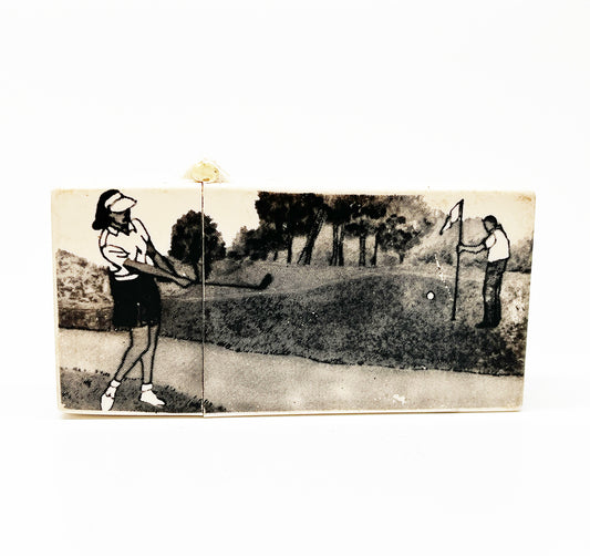 Women's Golf Themed 1970s Pipe Lighter