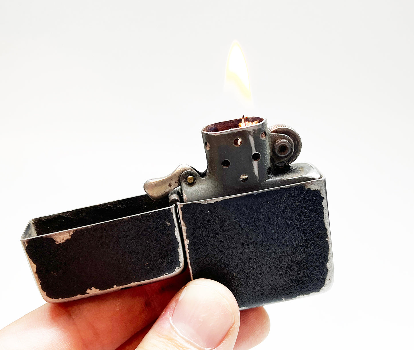 Rare 1943-1945 Black Crackle WWII Zippo with Original Insert