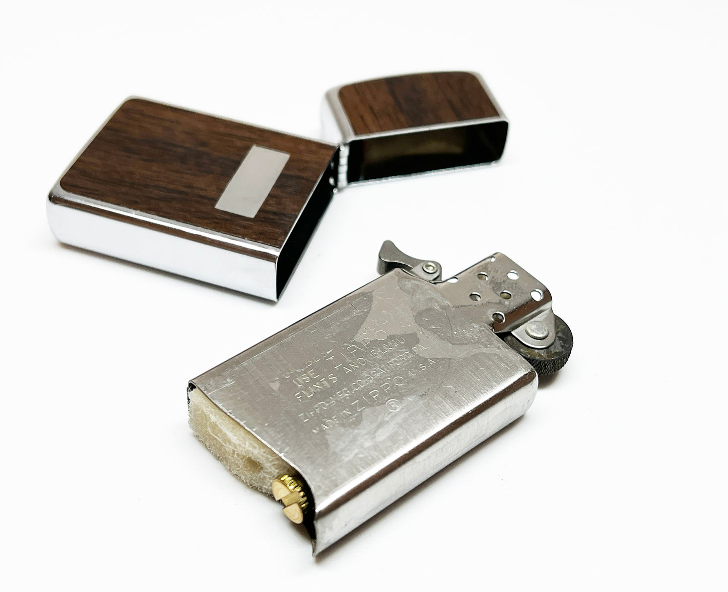 1978 Wood Grain Zippo Slim in Original Box