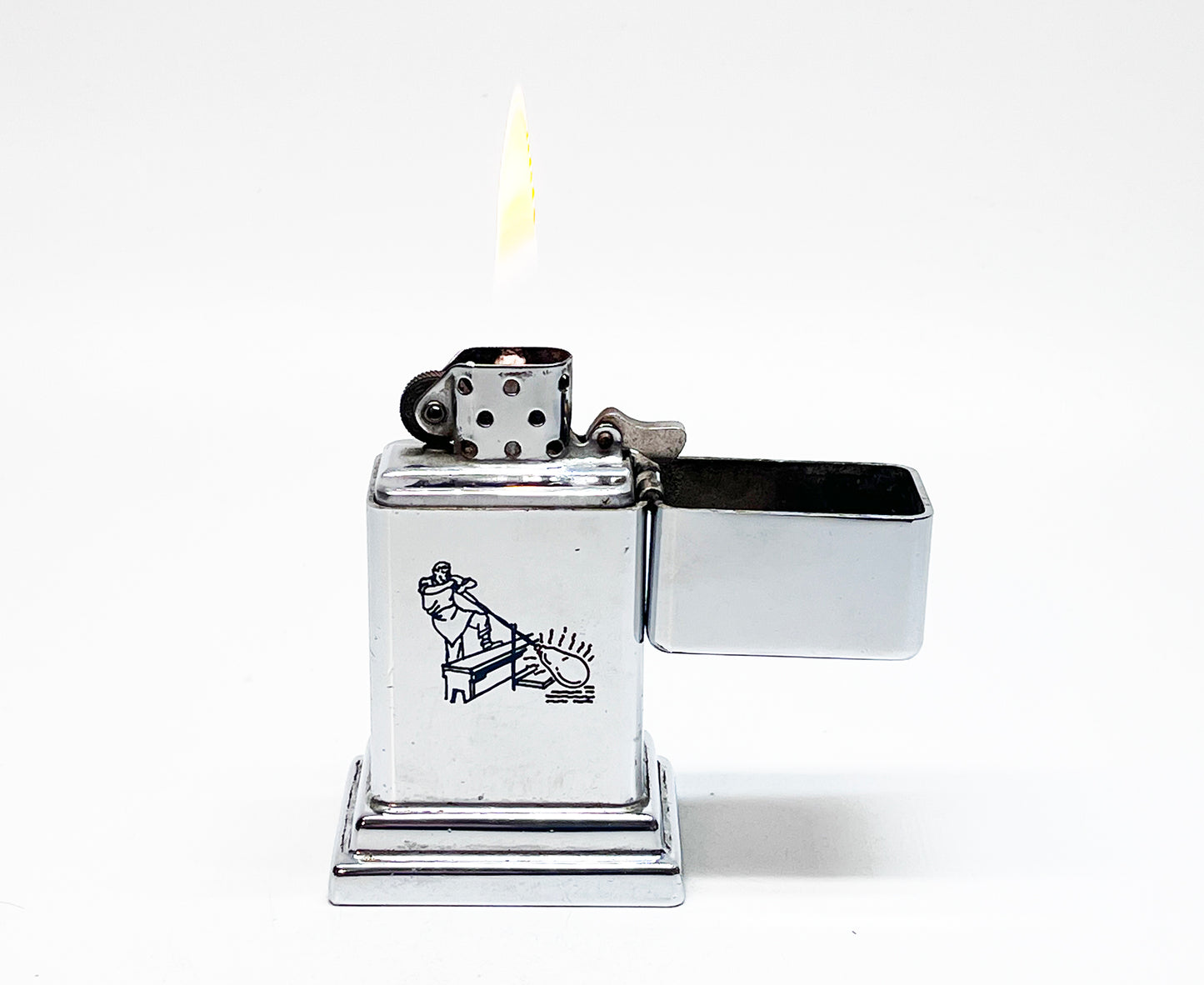 Zippo Barcroft Model Three Table Foundry Advertising Lighter
