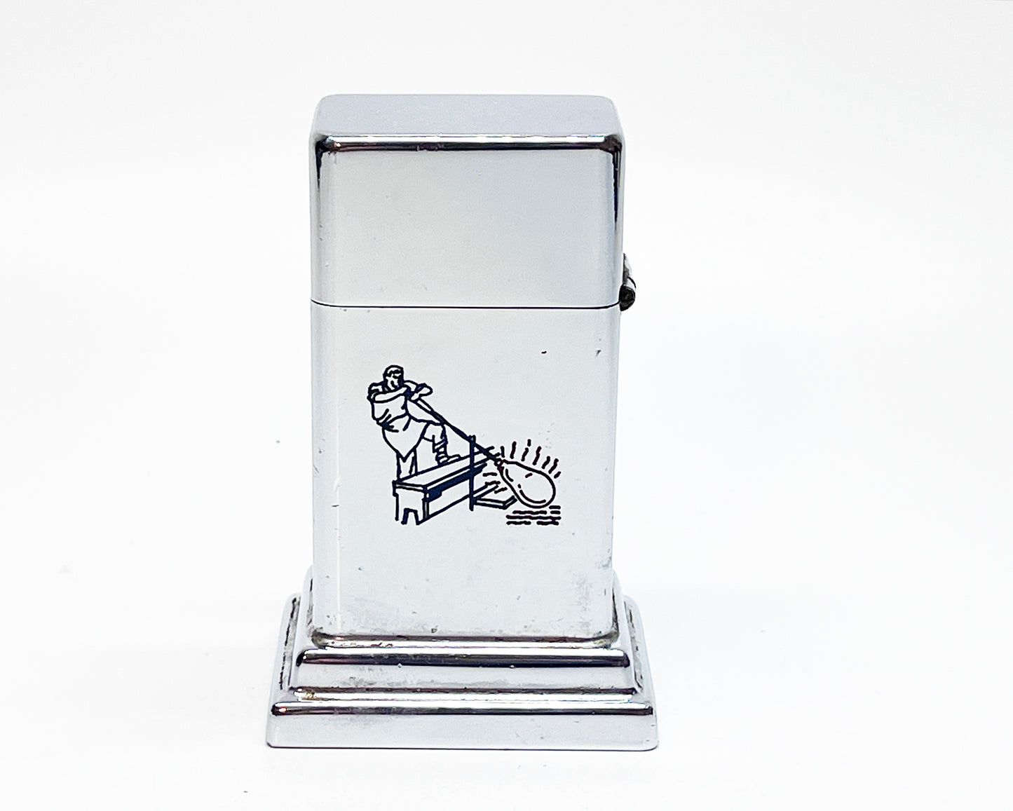 Zippo Barcroft Model Three Table Foundry Advertising Lighter
