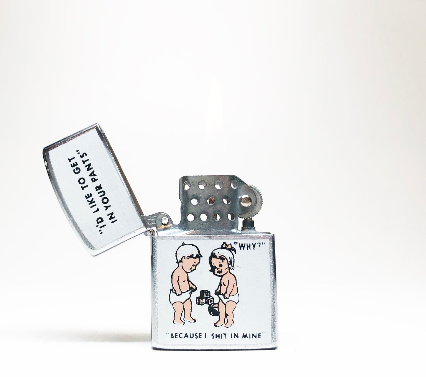 1950s "I Want to Get in Your Pants" Funny and Weird Nesor Brand Japanese Lighter