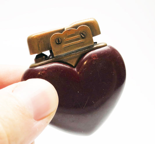 1930s Antique German Bakelite Figural Heart Lighter