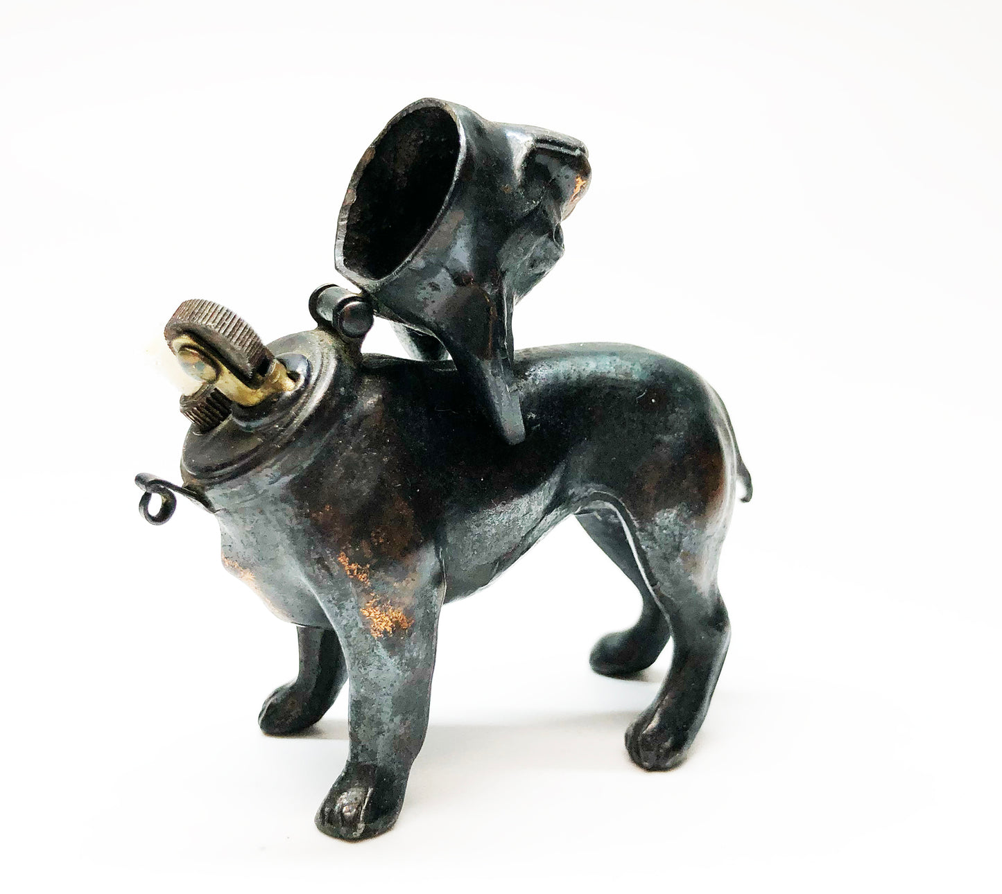 1912 MEB Figural Bronze Dog Lighter Made in Austria